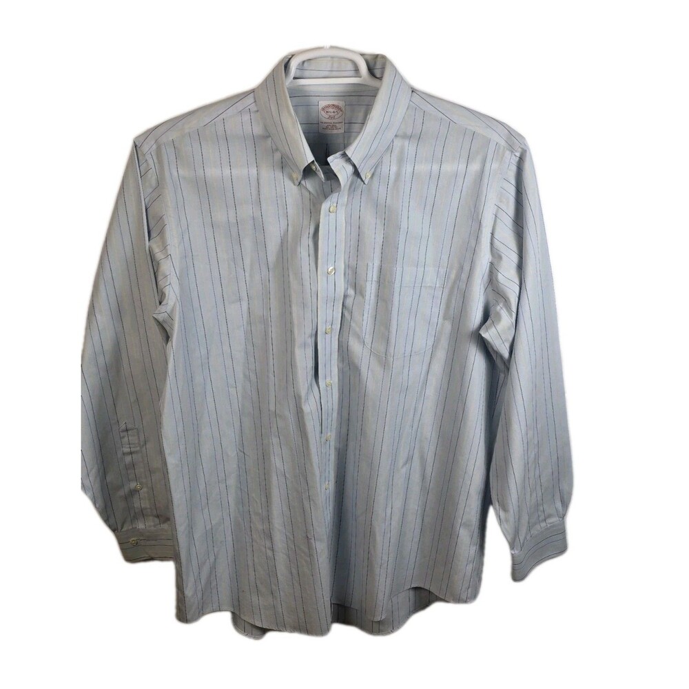 Brooks Brothers‎ 346 Men's 16 1/2-4/5 Cotton Blue Long Sleeve Shirt